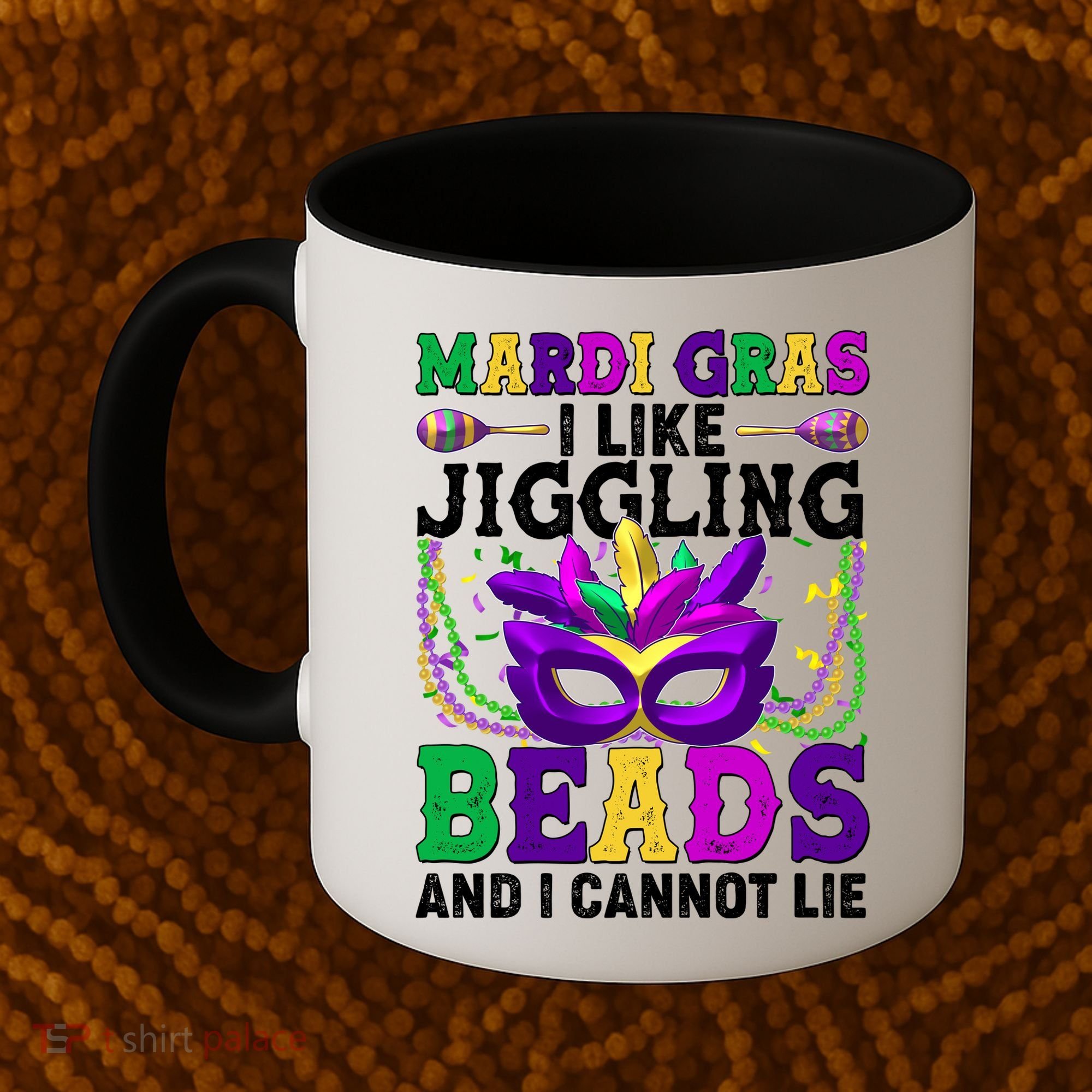 Funny Mardi Gras I Like Jiggling Beads And I Cannot Lie Coffee Mug