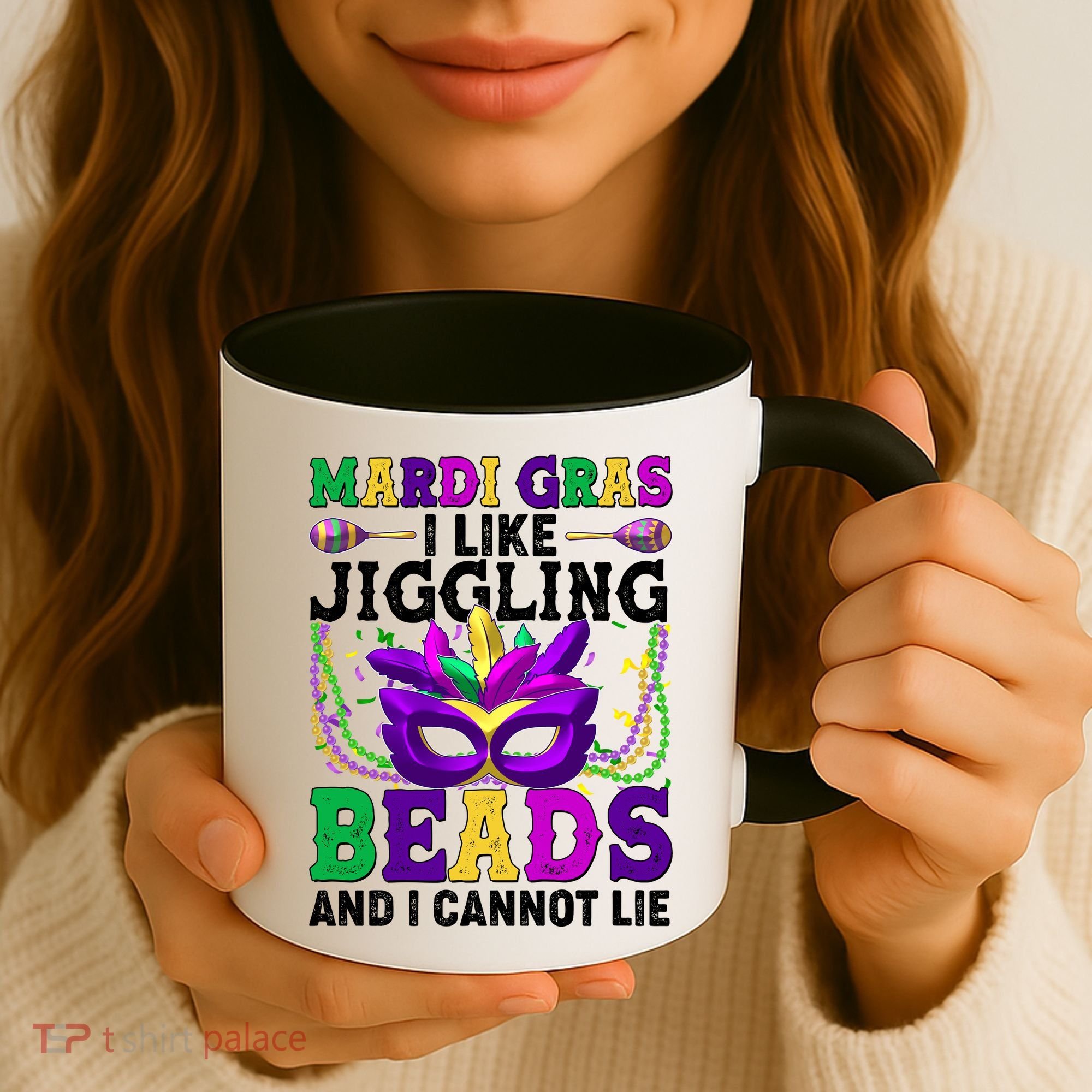 Funny Mardi Gras I Like Jiggling Beads And I Cannot Lie Coffee Mug