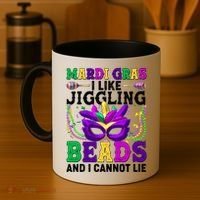 Funny Mardi Gras I Like Jiggling Beads And I Cannot Lie Coffee Mug thumb 4
