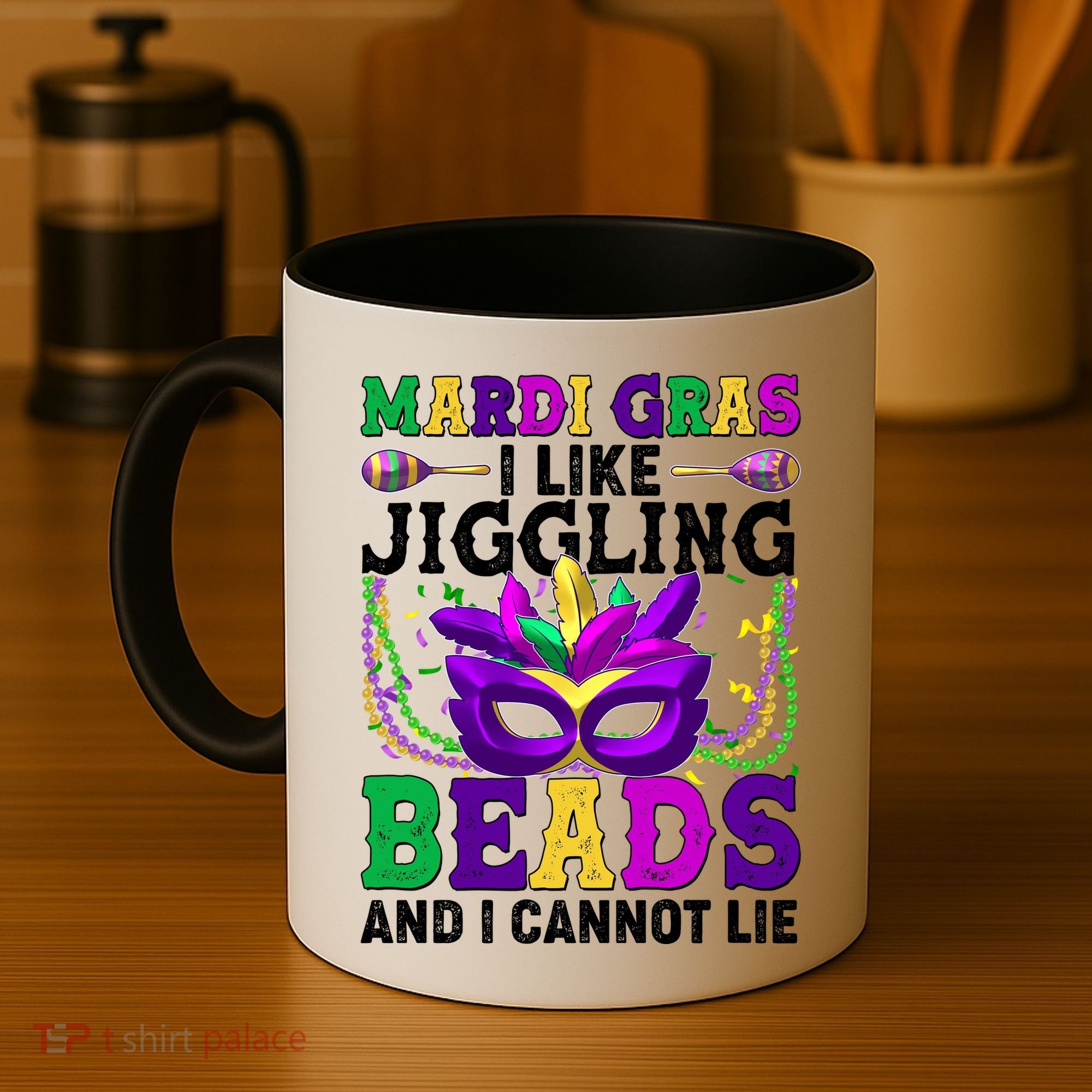Funny Mardi Gras I Like Jiggling Beads And I Cannot Lie Coffee Mug