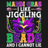 Funny Mardi Gras I Like Jiggling Beads And I Cannot Lie Ornament thumb 1