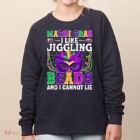 Funny Mardi Gras I Like Jiggling Beads And I Cannot Lie Women's Sweatshirt thumb 0
