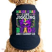 Funny Mardi Gras I Like Jiggling Beads And I Cannot Lie Doggie Tank thumb 0