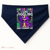 Funny Mardi Gras I Like Jiggling Beads And I Cannot Lie USA-Made Doggie Bandana thumb 0