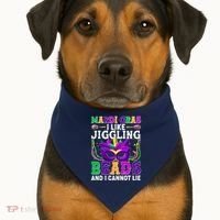 Funny Mardi Gras I Like Jiggling Beads And I Cannot Lie USA-Made Doggie Bandana thumb 1