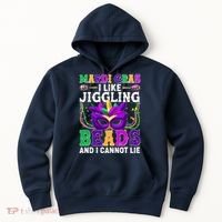 Funny Mardi Gras I Like Jiggling Beads And I Cannot Lie Hoodie thumb 0