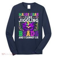 Funny Mardi Gras I Like Jiggling Beads And I Cannot Lie Long Sleeve Shirt thumb 0