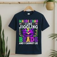 Funny Mardi Gras I Like Jiggling Beads And I Cannot Lie T-Shirt thumb 2