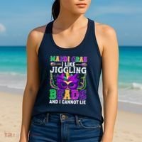 Funny Mardi Gras I Like Jiggling Beads And I Cannot Lie Women's Tank Top thumb 2