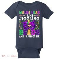 Funny Mardi Gras I Like Jiggling Beads And I Cannot Lie Baby Bodysuit thumb 0
