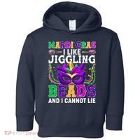 Funny Mardi Gras I Like Jiggling Beads And I Cannot Lie Toddler Hoodie thumb 0