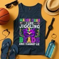 Funny Mardi Gras I Like Jiggling Beads And I Cannot Lie Tank Top thumb 4