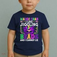 Funny Mardi Gras I Like Jiggling Beads And I Cannot Lie Toddler T-Shirt thumb 2
