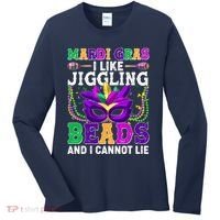 Funny Mardi Gras I Like Jiggling Beads And I Cannot Lie Women's Long Sleeve Shirt thumb 0