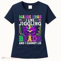 Funny Mardi Gras I Like Jiggling Beads And I Cannot Lie Women's T-Shirt thumb 0