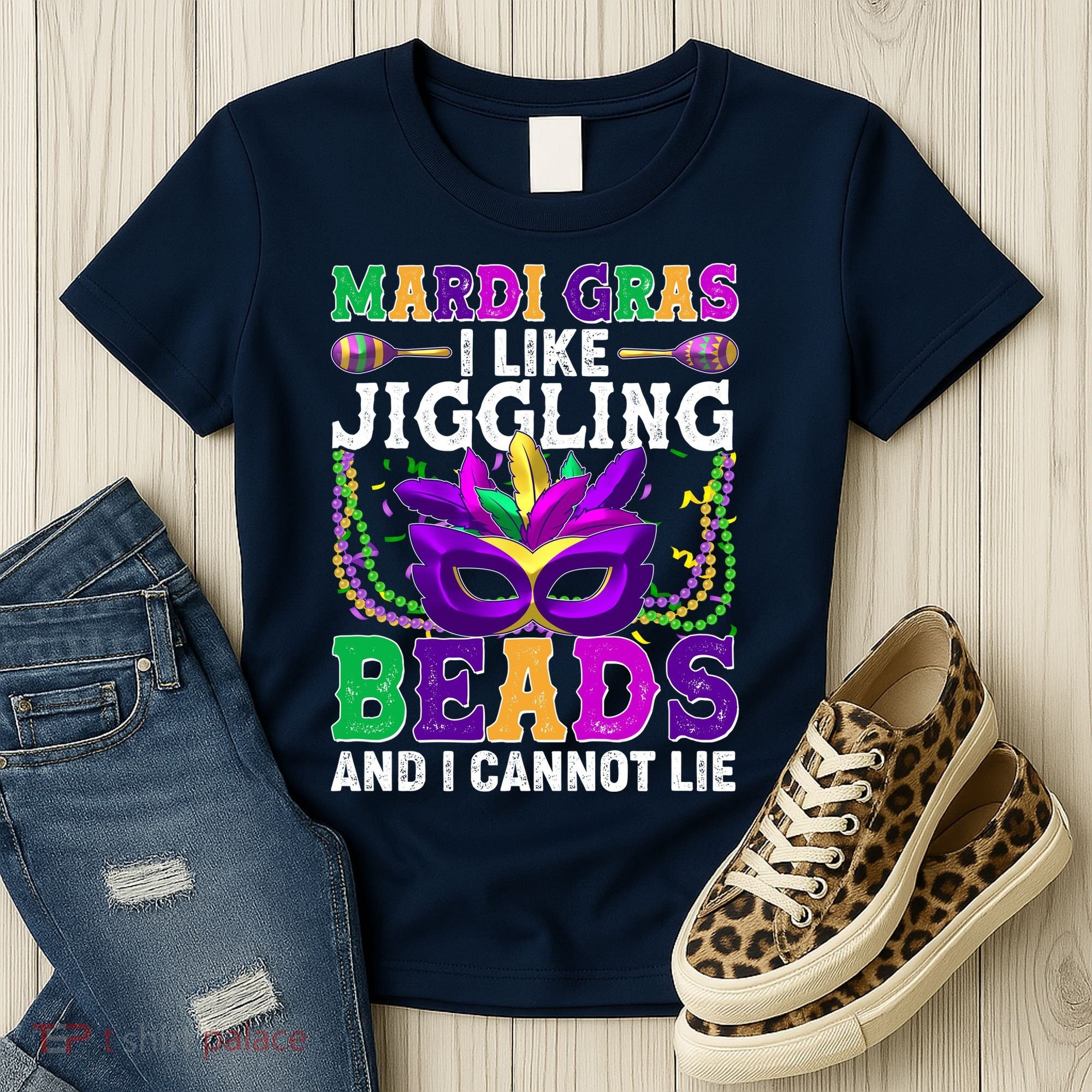 Funny Mardi Gras I Like Jiggling Beads And I Cannot Lie Women's T-Shirt