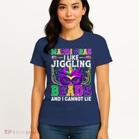 Funny Mardi Gras I Like Jiggling Beads And I Cannot Lie Women's T-Shirt thumb 4