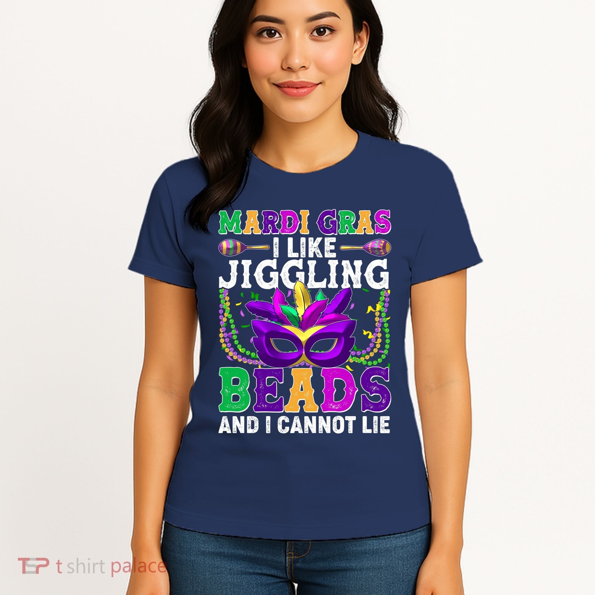 Funny Mardi Gras I Like Jiggling Beads And I Cannot Lie Women's T-Shirt