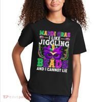 Funny Mardi Gras I Like Jiggling Beads And I Cannot Lie Kids T-Shirt thumb 2