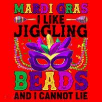 Funny Mardi Gras I Like Jiggling Beads And I Cannot Lie Santa Hat thumb 1