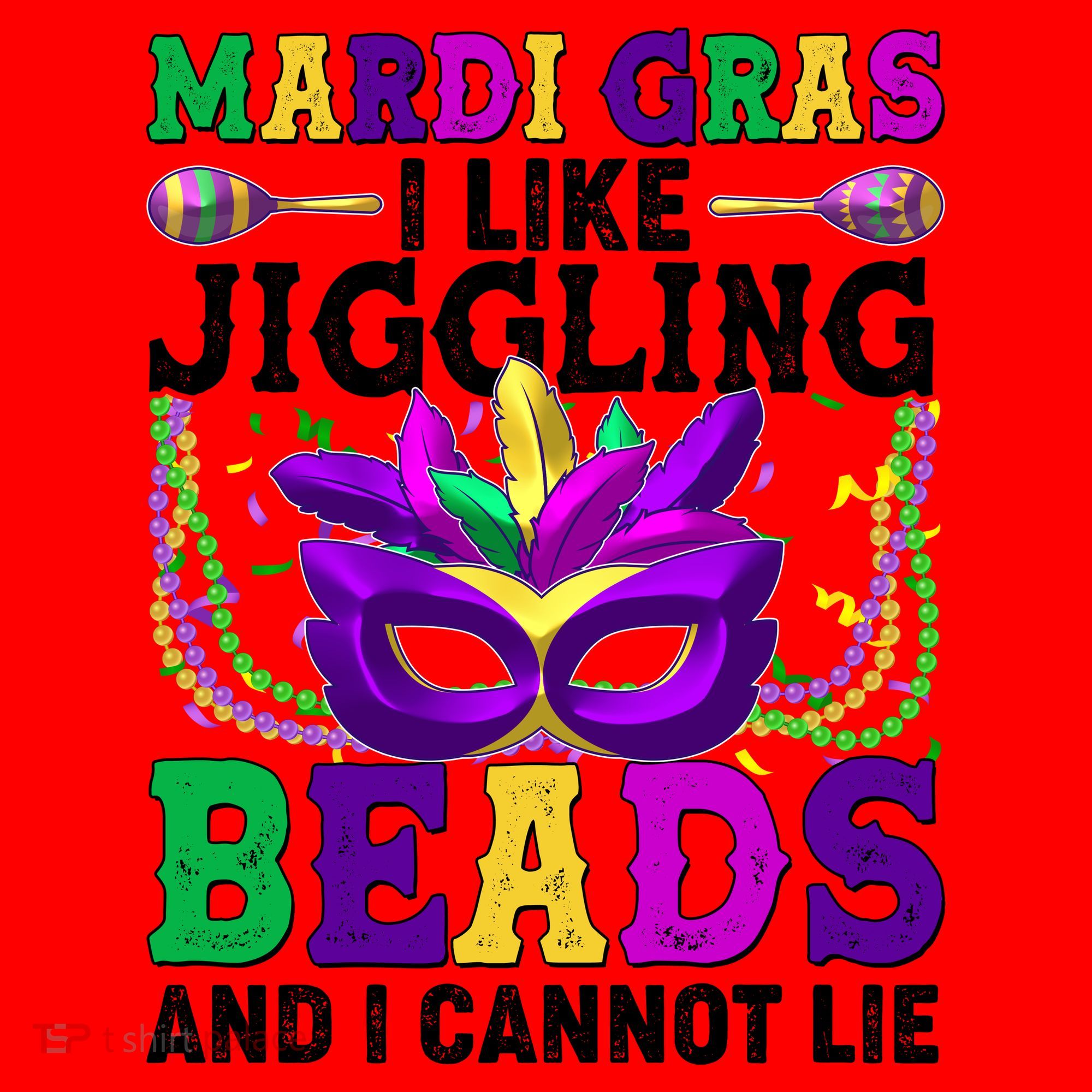 Funny Mardi Gras I Like Jiggling Beads And I Cannot Lie Santa Hat