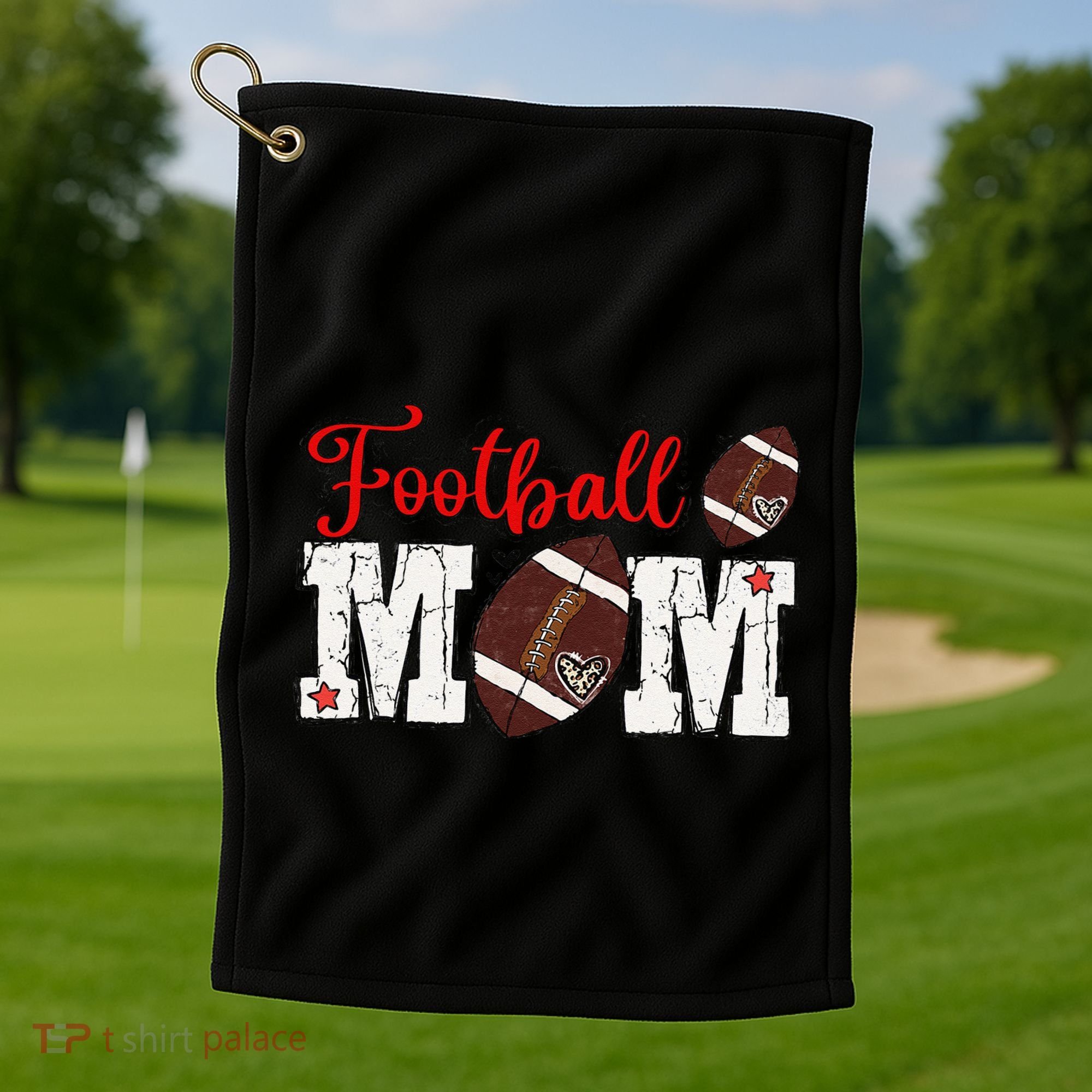 Football Mom Gift Golf Towel