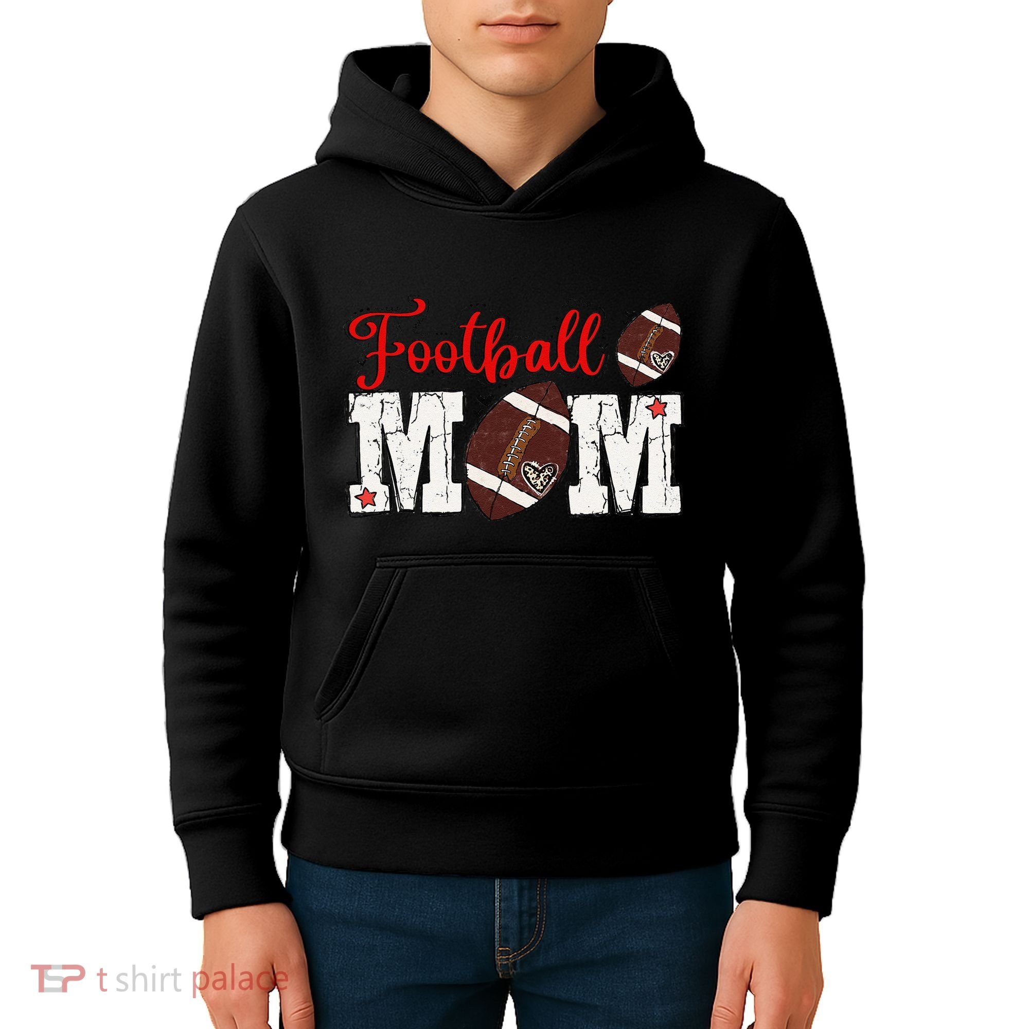 Football Mom Gift Kids Hoodie