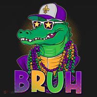 Funny Mardi Gras Bruh Alligator Backpack thumb 2