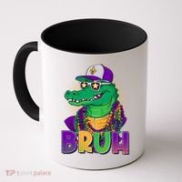 Funny Mardi Gras Bruh Alligator Coffee Mug thumb 0