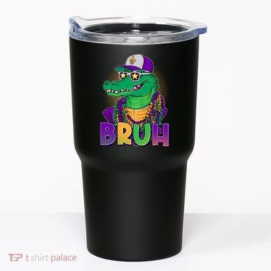 Funny Mardi Gras Bruh Alligator Tumbler
