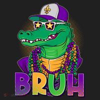 Funny Mardi Gras Bruh Alligator Tumbler thumb 3