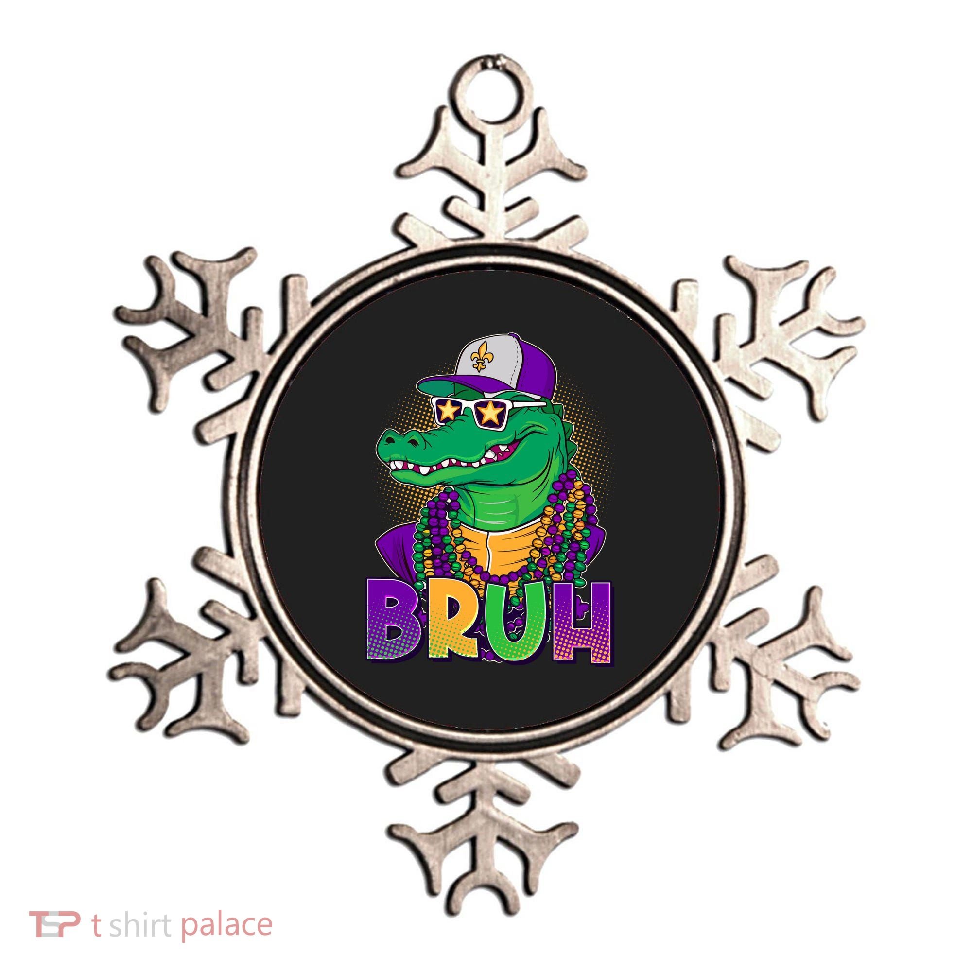 Funny Mardi Gras Bruh Alligator Ornament