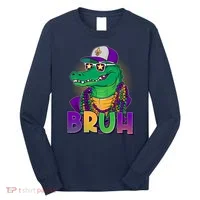 Funny Mardi Gras Bruh Alligator Long Sleeve Shirt thumb 0