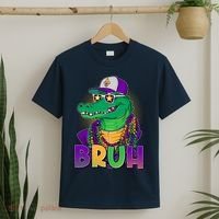 Funny Mardi Gras Bruh Alligator T-Shirt thumb 2