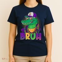Funny Mardi Gras Bruh Alligator T-Shirt thumb 4