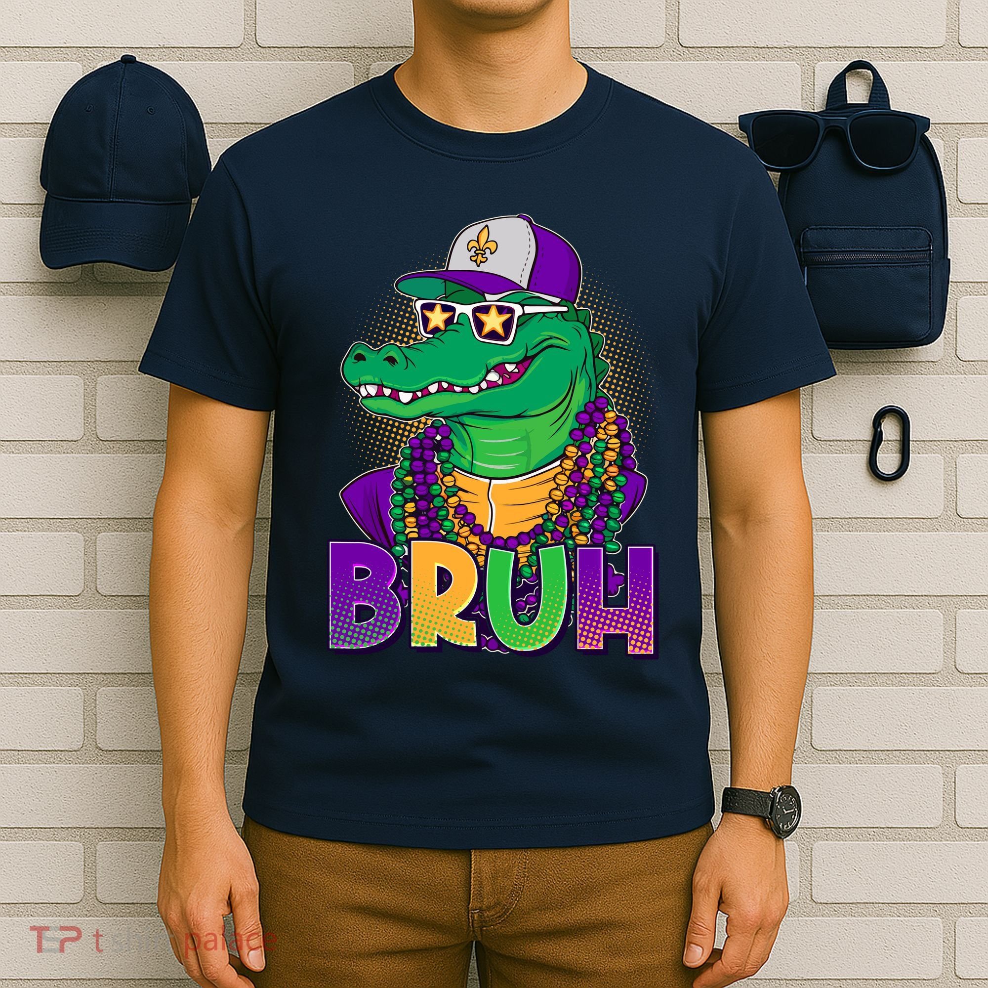 Funny Mardi Gras Bruh Alligator T-Shirt