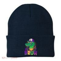 Funny Mardi Gras Bruh Alligator Beanie thumb 0