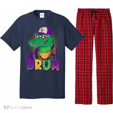Funny Mardi Gras Bruh Alligator Pajama Set