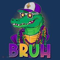 Funny Mardi Gras Bruh Alligator Women's Hoodie thumb 2