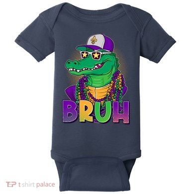Funny Mardi Gras Bruh Alligator Baby Bodysuit