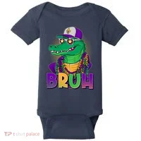 Funny Mardi Gras Bruh Alligator Baby Bodysuit thumb 0