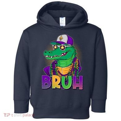 Funny Mardi Gras Bruh Alligator Toddler Hoodie