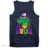 Funny Mardi Gras Bruh Alligator Tank Top thumb 0