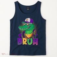 Funny Mardi Gras Bruh Alligator Tank Top thumb 2