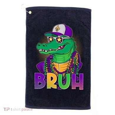 Funny Mardi Gras Bruh Alligator Golf Towel