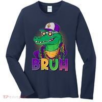 Funny Mardi Gras Bruh Alligator Women's Long Sleeve Shirt thumb 0