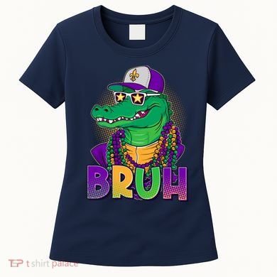 Funny Mardi Gras Bruh Alligator Women's T-Shirt