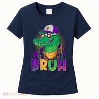 Funny Mardi Gras Bruh Alligator Women's T-Shirt thumb 0