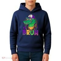 Funny Mardi Gras Bruh Alligator Kids Hoodie thumb 4