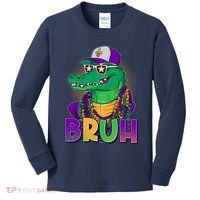 Funny Mardi Gras Bruh Alligator Kids Long Sleeve Shirt thumb 0